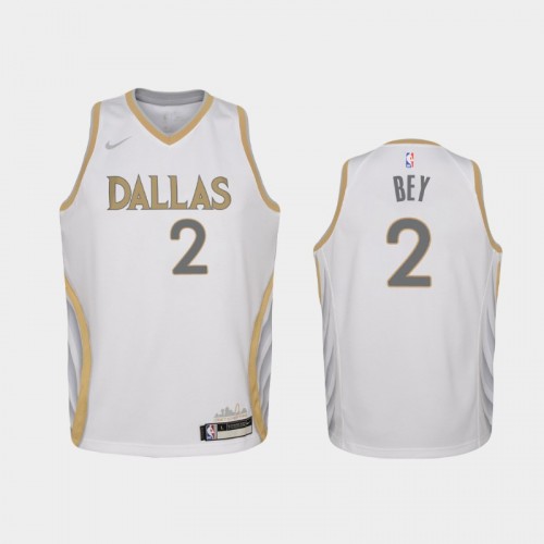 Youth 2020-21 Dallas Mavericks #2 Tyler Bey White City Jersey