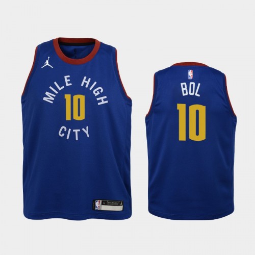 Youth 2020-21 Denver Nuggets #10 Bol Bol Blue Statement Jersey