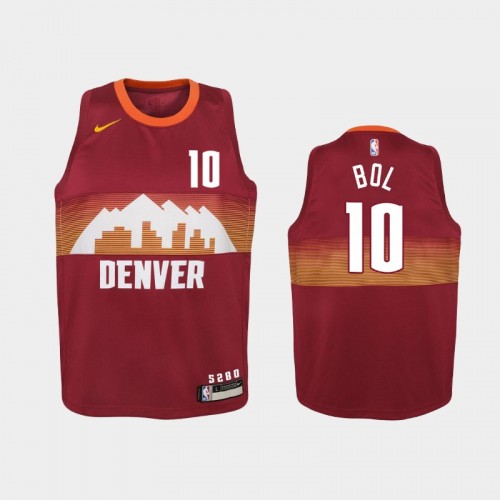 Youth 2020-21 Denver Nuggets #10 Bol Bol Red City Jersey