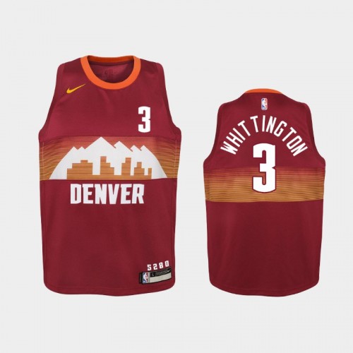 Youth 2020-21 Denver Nuggets #3 Greg Whittington Red City Jersey