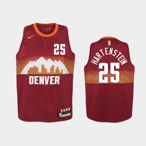 Youth 2020-21 Denver Nuggets #25 Isaiah Hartenstein Red City Jersey