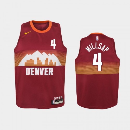 Youth 2020-21 Denver Nuggets #4 Paul Millsap Red City Jersey