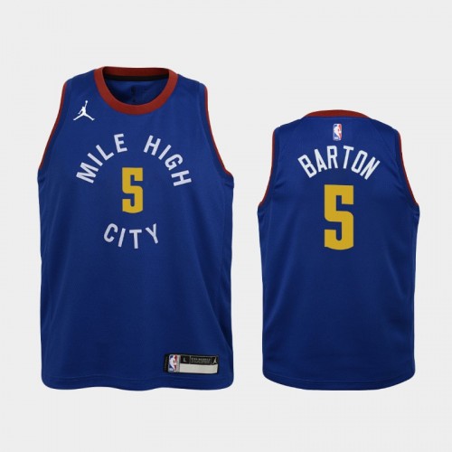 Youth 2020-21 Denver Nuggets #5 Will Barton Blue Statement Jersey