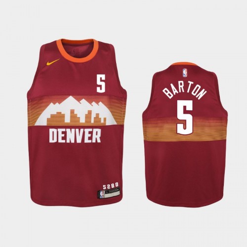 Youth 2020-21 Denver Nuggets #5 Will Barton Red City Jersey