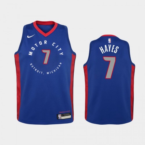 Youth 2020-21 Detroit Pistons #7 Killian Hayes Blue City Jersey