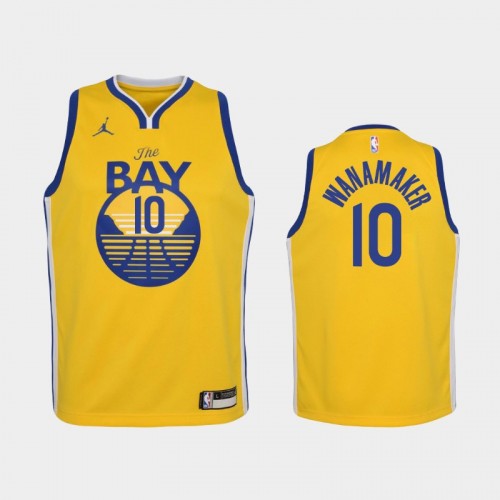 Youth 2020-21 Golden State Warriors #10 Brad Wanamaker Gold Statement Jordan Brand Jersey