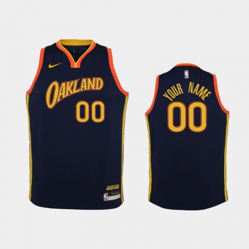 Youth 2020-21 Golden State Warriors #00 Custom Navy City Jersey