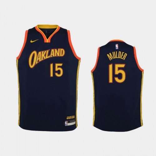 Youth 2020-21 Golden State Warriors #15 Mychal Mulder Navy City Jersey