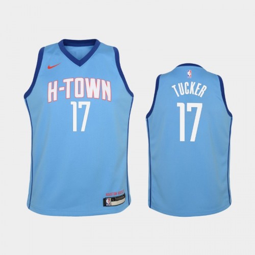 Youth 2020-21 Houston Rockets #17 P.J. Tucker Blue City Jersey