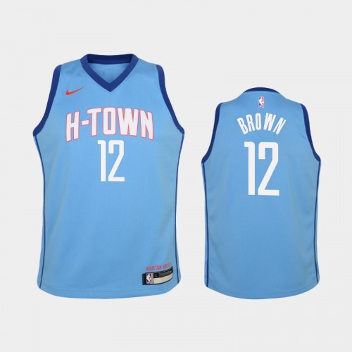 Youth 2020-21 Houston Rockets #12 Sterling Brown Blue City Jersey