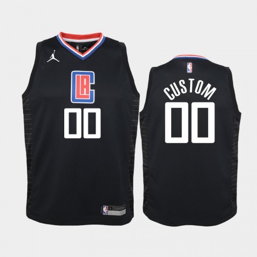 Youth 2020-21 Los Angeles Clippers #00 Custom Black Statement Jordan Brand Jersey