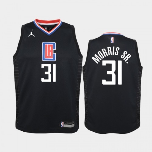 Youth 2020-21 Los Angeles Clippers #31 Marcus Morris Sr. Black Statement Jordan Brand Jersey