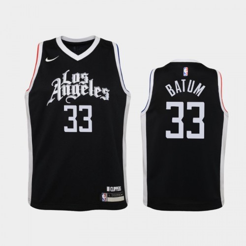 Youth 2020-21 Los Angeles Clippers #33 Nicolas Batum Black City Jersey