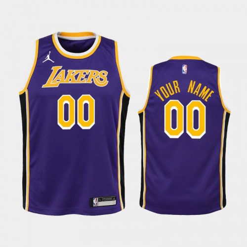 Youth 2020-21 Los Angeles Lakers #00 Custom Purple Statement Jersey