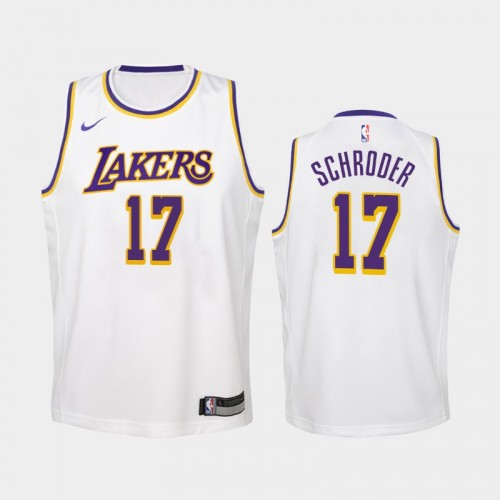 Youth 2020-21 Los Angeles Lakers #17 Dennis Schroder White Association Jersey