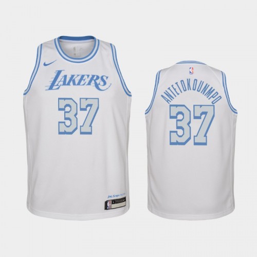 Youth 2020-21 Los Angeles Lakers #37 Kostas Antetokounmpo White City Jersey