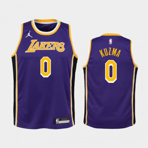 Youth 2020-21 Los Angeles Lakers #0 Kyle Kuzma Purple Statement Jersey