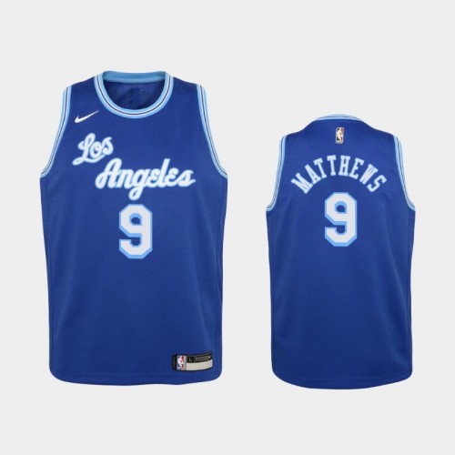 Youth 2020-21 Los Angeles Lakers #9 Wesley Matthews Blue Hardwood Classics Jersey