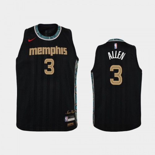 Youth 2020-21 Memphis Grizzlies #3 Grayson Allen Black City Jersey