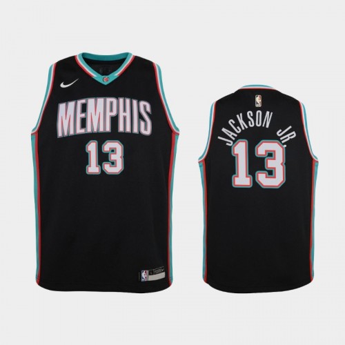 Youth 2020-21 Memphis Grizzlies #13 Jaren Jackson Jr. Black Hardwood Classics Jersey