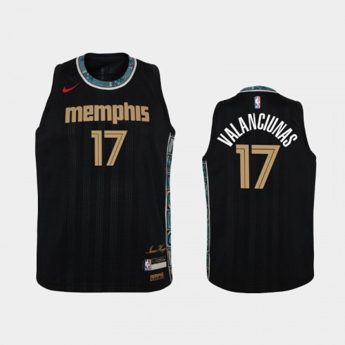 Youth 2020-21 Memphis Grizzlies #17 Jonas Valanciunas Black City Jersey