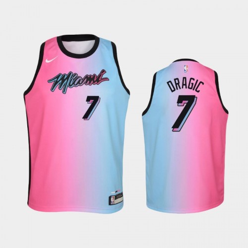 Youth 2020-21 Miami Heat #7 Goran Dragic Pink Blue City Jersey