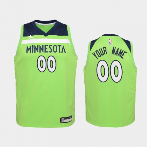 Youth 2020-21 Minnesota Timberwolves #00 Custom Green Statement Jordan Brand Jersey