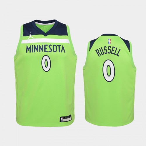 Youth 2020-21 Minnesota Timberwolves #0 D'Angelo Russell Green Statement Jordan Brand Jersey
