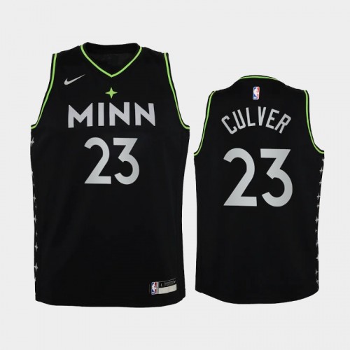 Youth 2020-21 Minnesota Timberwolves #23 Jarrett Culver Black City Jersey