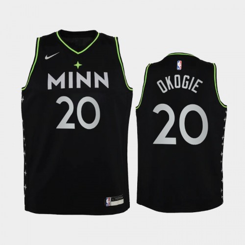 Youth 2020-21 Minnesota Timberwolves #20 Josh Okogie Black City Jersey