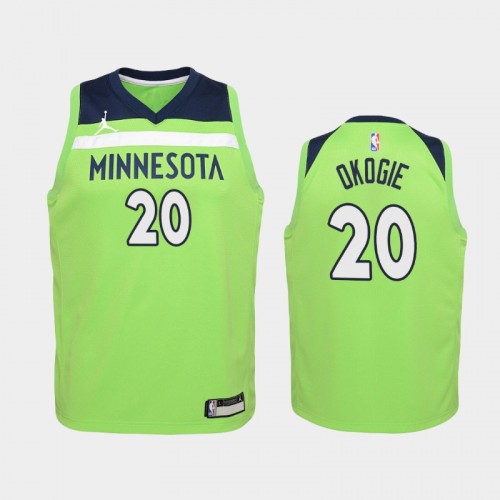 Youth 2020-21 Minnesota Timberwolves #20 Josh Okogie Green Statement Jordan Brand Jersey