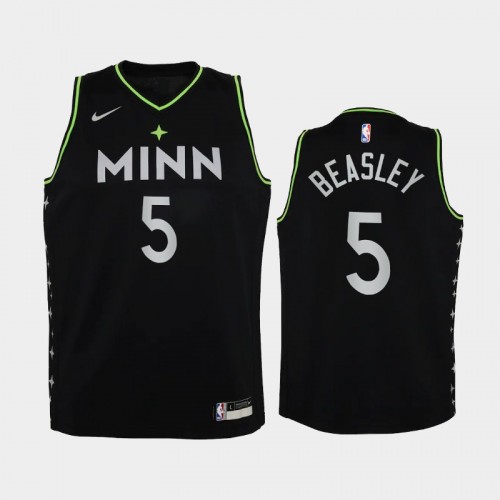 Youth 2020-21 Minnesota Timberwolves #5 Malik Beasley Black City Jersey