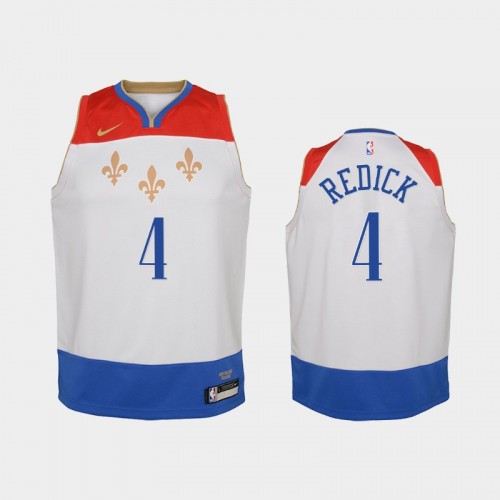 youth 2020-21 New Orleans Pelicans #4 J.J. Redick White City Edition Jersey