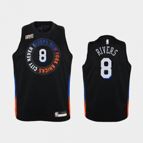 Youth 2020-21 New York Knicks #8 Austin Rivers Black City Jersey