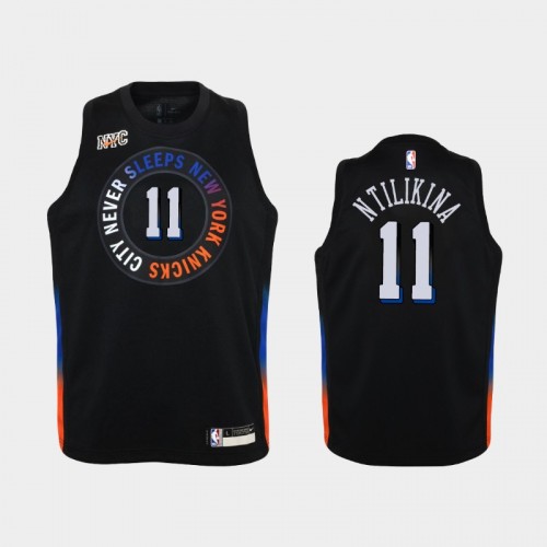 Youth 2020-21 New York Knicks #11 Frank Ntilikina Black City Jersey