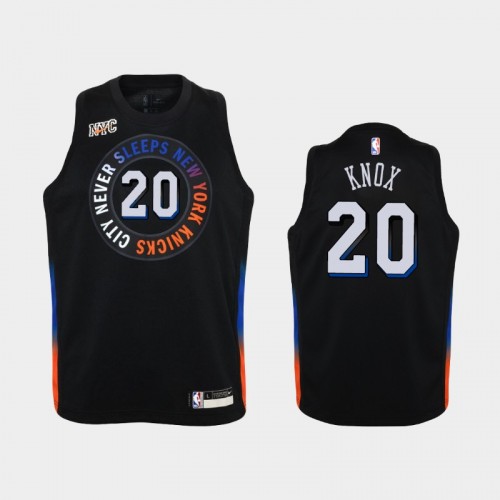Youth 2020-21 New York Knicks #20 Kevin Knox Black City Jersey