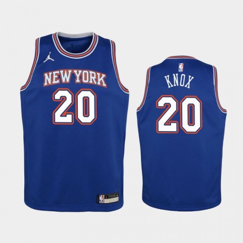 Youth 2020-21 New York Knicks #20 Kevin Knox Blue Statement Jordan Brand Jersey
