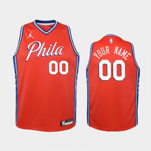 Youth 2020-21 Philadelphia 76ers #00 Custom Red Statement Jordan Brand Jersey