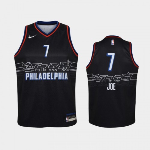 Youth 2020-21 Philadelphia 76ers #7 Isaiah Joe Black City Jersey