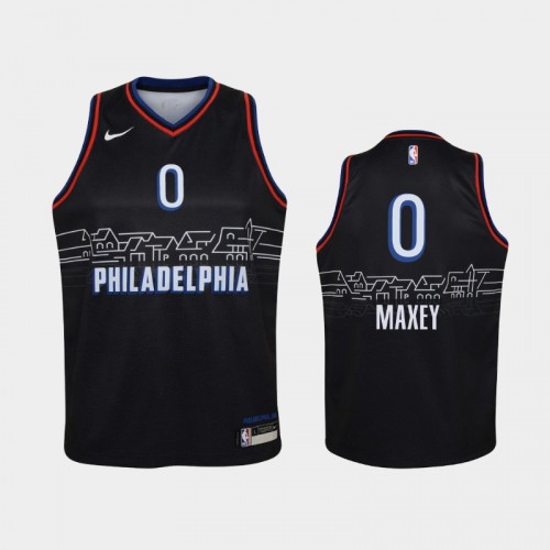 Youth 2020-21 Philadelphia 76ers #0 Tyrese Maxey Black City Jersey