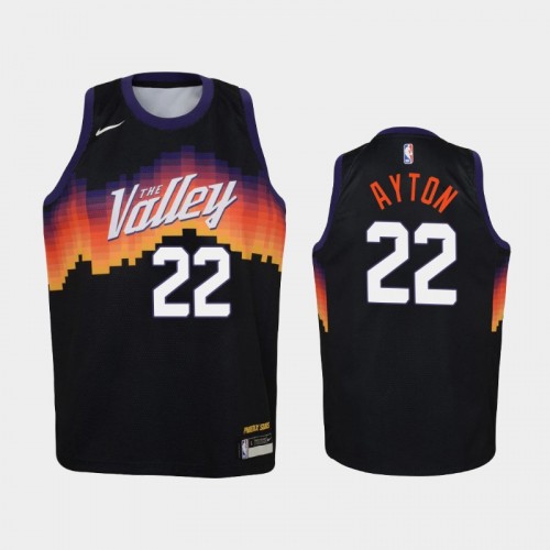 Youth 2020-21 Phoenix Suns #22 Deandre Ayton Black City Jersey