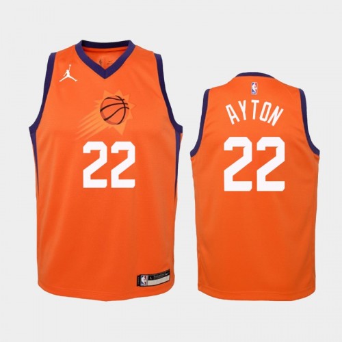 Youth 2020-21 Phoenix Suns #22 Deandre Ayton Orange Statement Jordan Brand Jersey