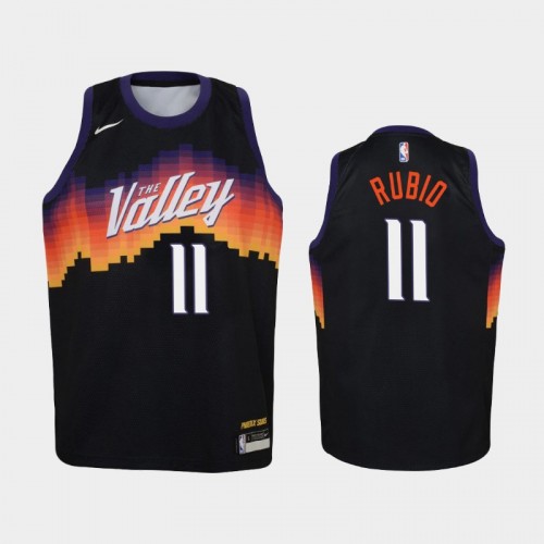 Youth 2020-21 Phoenix Suns #11 Ricky Rubio Black City Jersey