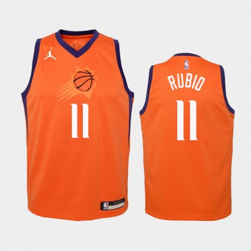 Youth 2020-21 Phoenix Suns #11 Ricky Rubio Orange Statement Jordan Brand Jersey