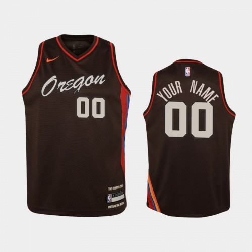 Youth 2020-21 Portland Trail Blazers #00 Custom Chocolate City Jersey