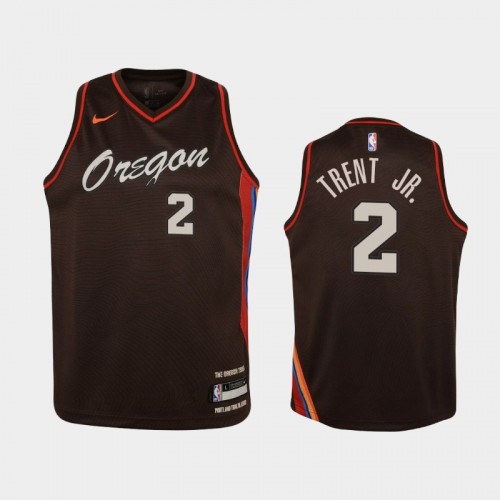 Youth 2020-21 Portland Trail Blazers #2 Gary Trent Jr. Chocolate City Jersey