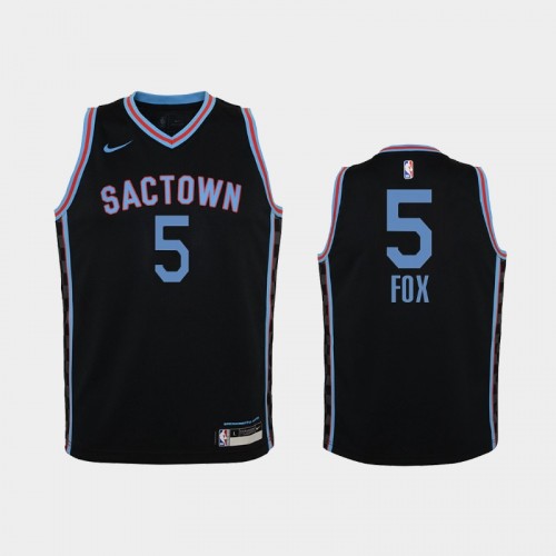 Youth 2020-21 Sacramento Kings #5 De'Aaron Fox Black City Edition Jersey