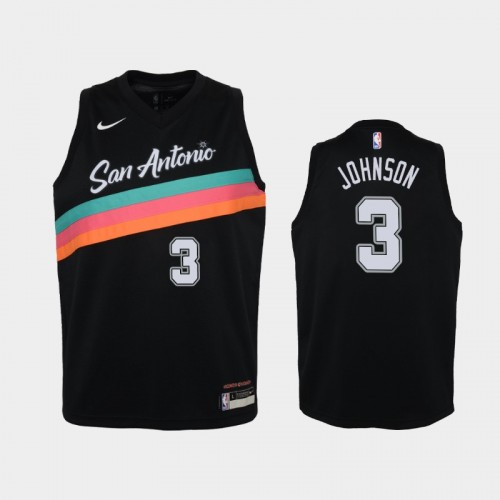 Youth 2020-21 San Antonio Spurs #3 Keldon Johnson Black City Jersey