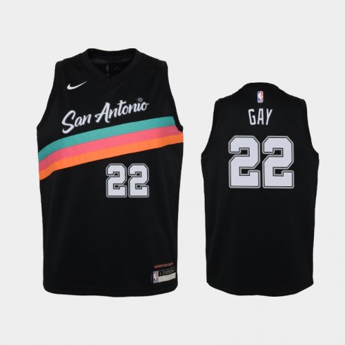 Youth 2020-21 San Antonio Spurs #22 Rudy Gay Black City Jersey