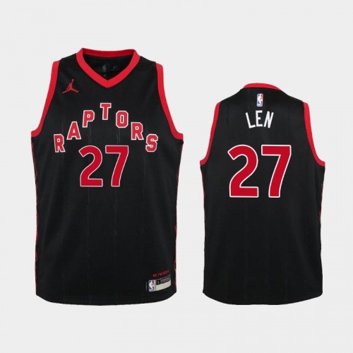 Youth 2020-21 Toronto Raptors #27 Alex Len Black Statement Jersey